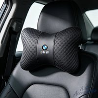 1PC Car Seat Neck Pillow Headrest Rest Support Pad Accessories For BMW 1 3 5 7 Series X1 X3 X5 F10 F15 F16 F20 M3 M4 E34 Sticker