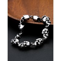 AliExpress NORTHMAN Gothic Vintage Full Skull Bracelet For Men 316L Stainless Steel Motorcycle Riding Rock Bike Hip Hop Punk Jewelry Halloween Gifts