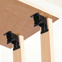 4 Stück faltbare Halterung, zusammenklappbares Verriegelungsscharnier, Verlängerungsstützhalterung, selbstsicherndes Scharnier mit Schrauben für Tisch, Bett, Beinfüße