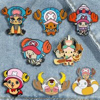 8 Pcs Anime Brooch Cute Mascot Tony Tony Chopper Enamel Pin Backpack Clothing Jewelry Metal Badge Accessories Gifts