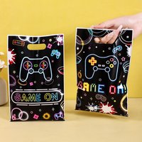 10/20/50pcs Gaming Theme Gift Bags Fluorescent Game on Design Plastic Goodie Bags for Family Gathering Birthday Party Decor