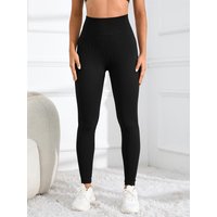 High Waisted Seamless Yoga Leggings, Ribbed Sportswear Tights, Fitness Apparel for Women, Gym and Casual Wear For Fall & Spring