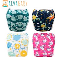 ALVABABY Reusable Adjustable Swim Diaper for Babies under 8 Months Fashion Swimming Nappy for Baby Swimming Lessons