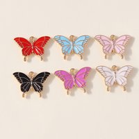 10pcs 6 Colors Enamel Butterfly Charms Pendants for Necklaces Earrings Handmade Craft DIY Jewelry Making Accessories