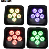 SHEHDS 4pcs Battery LED 6x18w RGBWA+UV 6in1 Par Wireless Remote Control DMX512 Phone WIFE Wash Wall Light For DJ Disco Christmas