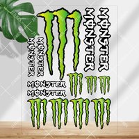 AliExpress Vinyl Monster Energy Sticker Logo Motorcycle Tank Helmet Car Bike Reflective Decal Kit for YAMAHA Kawasaki Suzuki HONDA