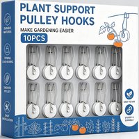 10/1pcs Tomato Roller Hook Galvanized Steel Wire PP Heat Resistant Space Saving 15m Twine Vine Crop Trellis Roller Hook for Cucu