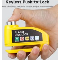 Bike Disc Lock Warning Motorcycle Alarm Lock 130DB Security Alloy Anti Theft Waterproof Brake Rotor Padlock Disc Brake Lock