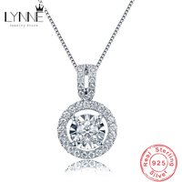 New Arrival 925 Sterling Silver Round Zircon Fine Pendant Neckalce Women Fashion Jewelry CZ Clavicle Chain Wedding Birthday Gift