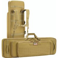 42" Soft Rifle Case Triple Layered Double Rifle Bag Lockable Zipper Backpack Strap Outdoor Hunting Shooting Range