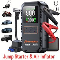 Multifunctional Car Jump Starter Emergency Auto Battery Booster Portable Power Bank Air Compressor Tire Inflator with LED Lights
