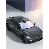 2026 Upgraded Holographic Double Layer Car Sun Visor, Laser Silver & Diamond Mesh Heat Insulation, Universal for Cars & SUVs
