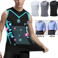 Men's Slimming Vest Ionic Compression Shirt Ice-Silk Cooling Body Shaper Tank Top Tummy Control Quick-Dry Fitness Shirts