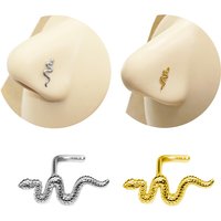 1Pc Stainless Steel L Shape Nose Bone Stud Women Snake Design Nose Ring Labret Lip Ring Nose Piercing Body Jewelry gift