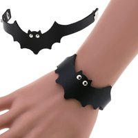 Diablo Bat Leather Sexy Bracelet For Women Gothic Black Color Wristband Ladies Party Jewelry Bat Bracelet
