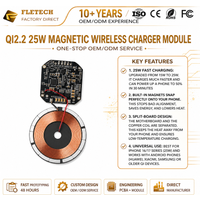 DIY Qi2.2 Magnetic Wireless Charger Module 25W Wireless Charging Transmitter Circuit Board Coil Charger for iPhone Wireless PCBA