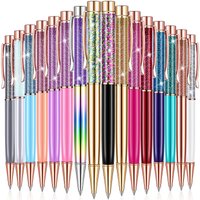 Luxury Colorful Oil Gold Powder Quicksand Ballpoint Pen 1.0mm Metal Rotating Ballpen School Office Writing Supply