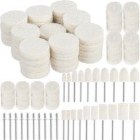 100 Pcs Felt Polishing Wheel Wool Pad Grinding Sanding Head Abrasive Buffing Wheel Shank Cotton Thread Polishing Mini Brush