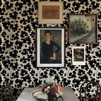 Retro Black And White Leaves PVC Wall Decor Peel And Stick Waterproof Leaf Vintage Wallpaper Furnit Cabinet PVC Contact Paper