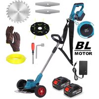 New Brushless Cordless Electric Lawn Mower With Casters Grass Trimmer Adjustable Length Angle Telescopic Pruning Garden Tools