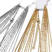 10pcs 5pcs Stainless Steel Bead Chain Necklace Chains for DIY Jewelry Making Findings 45cm+5cm Chain with Lobster Clasps No Fade