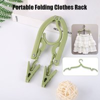 Folding Hanger With Clip Portable Storage Travel Drying Hanger Rack Foldable Telescopic Clothes Drying Rack for Shirt Skirt Sock