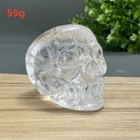 Natural White Stone Crystal Skull Statue Transparent Quartz Stone Carving Energy Ore Mineral Healing Reiki Witchcraft Evil Repel