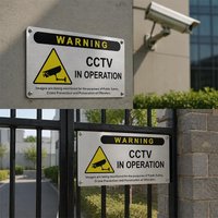 Aluminum Alloy CCTV Signage Warning Board 24 Hours Video Surveillance Metal Warning Signs Metal Surveillance Warning Signs