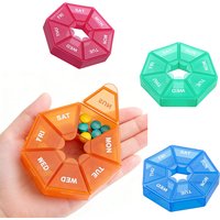7 Days Pill Storage Box Mini Travel Portable Medicines Dispenser Box Multifunction Plastic Sealer Box Pill Bottle Pill Case
