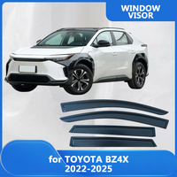Heavy Duty Window Visors for TOYOTA BZ4X 2022 2023-2025 Premium Wind Deflectors with Rain Guard Protection Dark Smoke