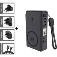 20000mAh Qi2.2 25W Magnetic Wireless Power Bank PD 65W Fast Charger for iPhone 17 16 iWatch Samsung Laptop Powerbank with Plug