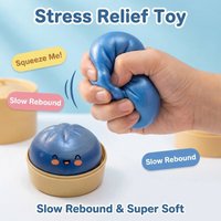 Popular Viral Steamed Bun Squishy Toy Soft Flexible Material Repeated Use Design Relieves Stress And Beautifies Desktop Space