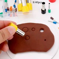 8/40pcs Mini Clay Cutters Earring Hole Hollow Round Cutter Pottery Tools Polymer Clay Tools Clay Extruder