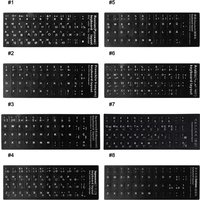 DN59 Durable Russian/French/Spanish/Japanese/German/Arabic/Korean/Italian Keyboard Language Sticker Black White Waterproof