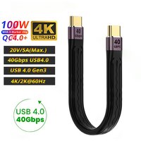 Thunderbolt 4 Usb4 Cable Type-C Extension Cable Male To Male 40Gbps 10Gbps 20V 100W Fast Charging U Shape High Speed