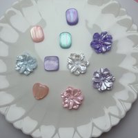 Pearl White Gardenia Hole Shoe Charms Patch Accessories Imitation Shell Square Gemstone Sandals Decor Handmade Vacation Gifts