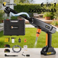CONENTOOL 6 IN 1 Spray Head High Pressure Car Washer 200Bar Garden Water Guns 22000RPM with 2 Battery for Makita 18V Battery Pin