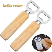 Popular Beer Bottle Opener with Thickened Stainless Steel Wooden Handle Capable of Opening Alcoholic & Non-alcoholic Beverages