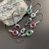 5PCS/Pack 3D Big Eye Jigheads For Fishing Trout & Bass, Suitable For Red Fish, Salmon, Bass, Trout And Other Fish