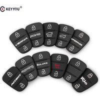 KEYYOU Rubber Button Pads 3 Buttons For Hyundai Picanto Solaris RIO Sportage Kia Verna Flip Folding Car Key Shell Case