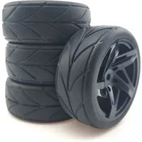 4Pcs RC 6030-6081 Rubber Tires & Plastic Wheel For HSP HPI 1:10 On-Road Car Racing