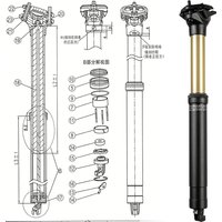 AliExpress Zoom ZOOM Bicycle Suspension Dropper Seatpost Alumminum Alloy with Remote Control Dropper Tube30.9/31.6mm Bicycle Lift Seatpost