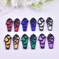 Mix 12pcs 10pcs/pack Halloween Grave Spider Web Mirror Acrylic Charms for Earring Necklace Jewelry DIY Making