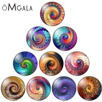 Fashion Colorful Fractals Rotating pattern 10pcs 12mm/18mm/20mm/25mm Round photo glass cabochon demo flat back Making findings