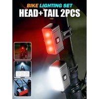 AliExpress NONE Cycling Bicycle Front & Rear Light Set Bike USB Charge Headlight MTB Waterproof Taillight Bicycle Accessories For Night Riding