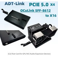 OCuLink eGPU Dock PCI-e 5.0 X4 SFF-8612 To X16 Adapter w Aluminum Shell GPU External Graphics Card Docking Station ATX SFX Power