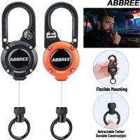 ABBREE Car CB Radio Retractable Heavy Duty Pull Reel Carabiner Strong Steel Wire Rope Buckle Microphone Hanger for Baofeng Radio
