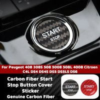 Real Carbon Fiber Start Stop Button Cover Sticker for Peugeot 408 308S 508 5008 508L 4008 Citroen C4L DS4 DS4S DS5 DS5LS DS6