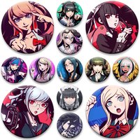 Naegi Makoto,Kirigiri Kyoko,Maizono Sayaka,yasuhiro Taeko Cartoon Brooches Game Anime Danganronpa Badge on Bag Decor Manga Pins