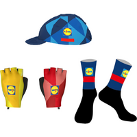 2025 2026 LIDL TREKful Team One Pair Half Finger Cycling Gloves + ONE PAIR CYCLING SOCKS+Polyester Caps